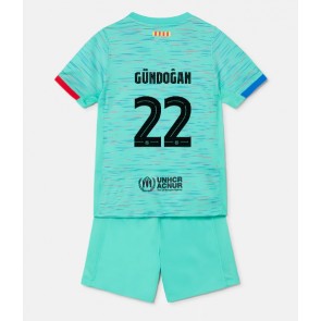 Barcelona Ilkay Gundogan #22 Koszulka Trzecich Dziecięca 2023-24 Krótki Rękaw (+ Krótkie spodenki)